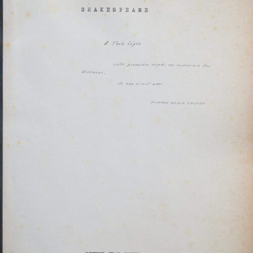 Traduction de Macbeth par Pierre-Jean Jouve avec envoi – vue 2