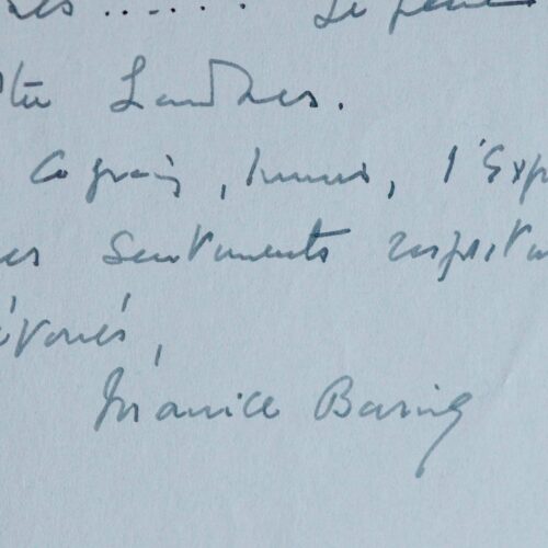 Maurice Baring méconnait le roman contemporain anglais