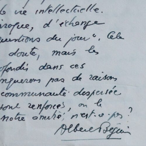 Albert Béguin évoque Bloy, Aragon, Péguy, Claudel, etc.