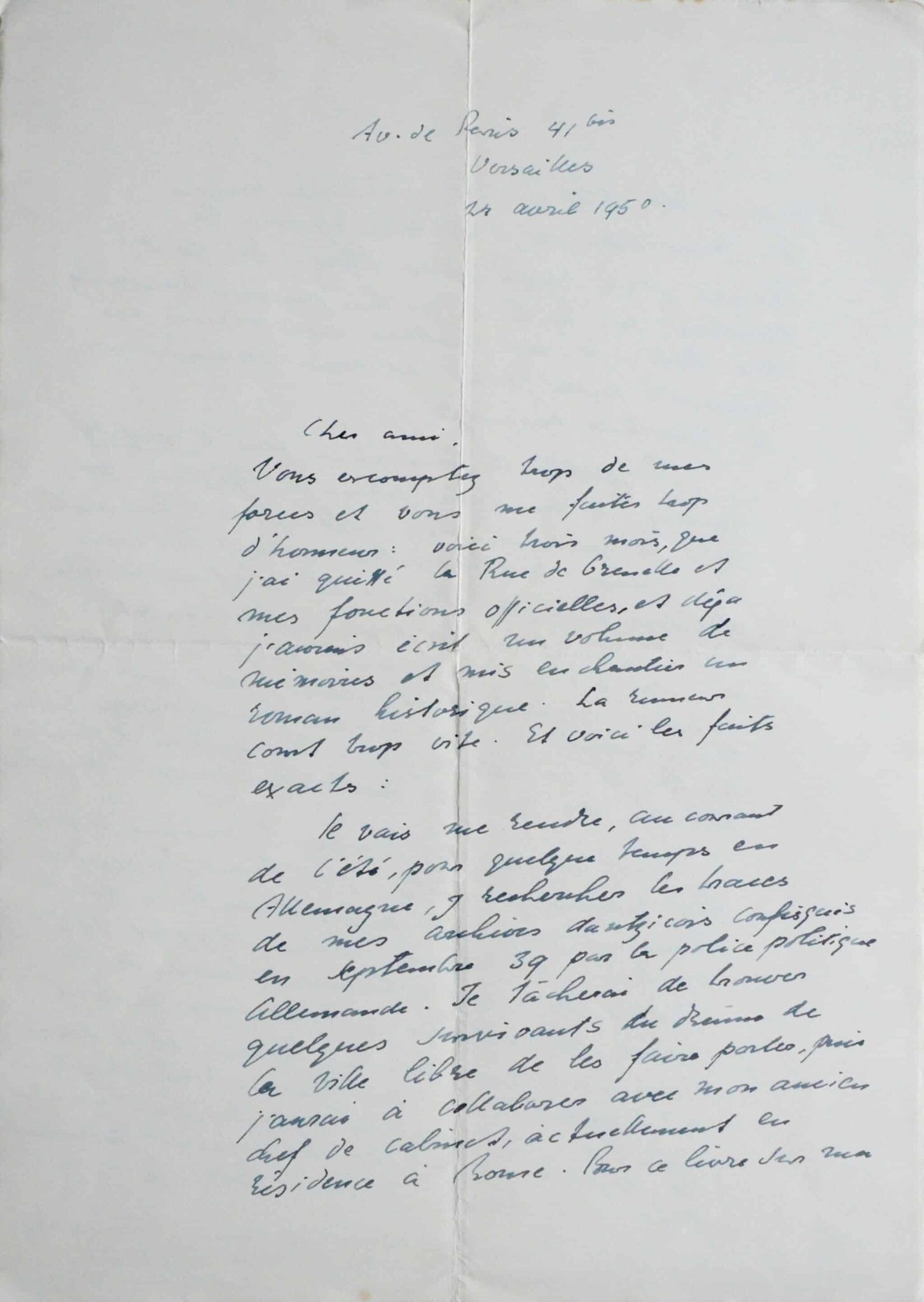 Deux lettres du diplomate suisse Carl Jacob Burckhardt – vue 2 Deux lettres du diplomate suisse Carl Jacob Burckhardt – vue 2