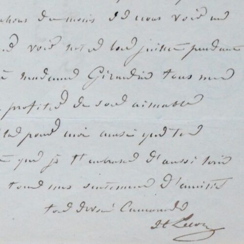 Lettre du naturaliste auvergnat Henri Lecoq