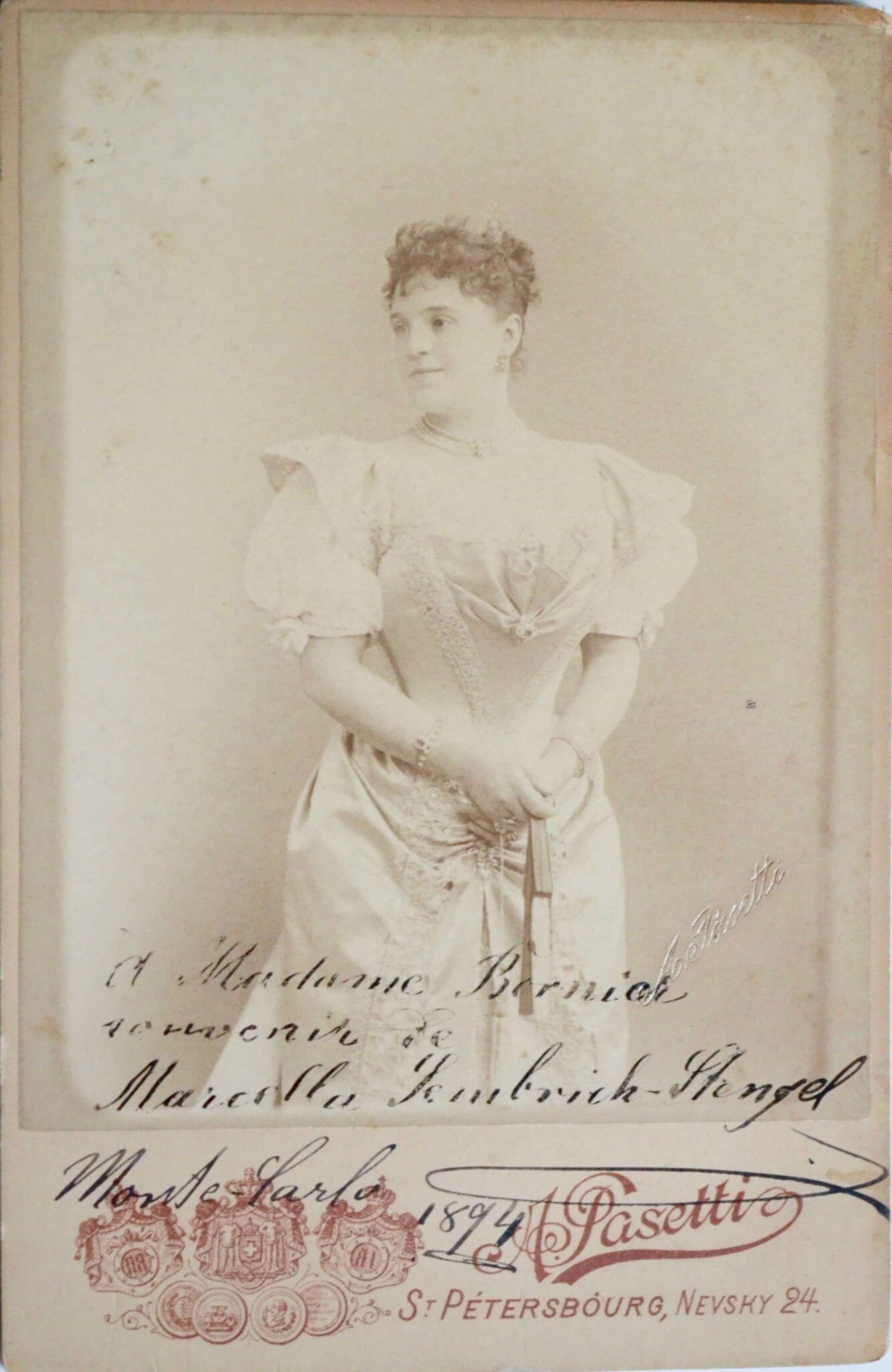Portrait dédicacé de la soprano colorature Marcella Sembrich