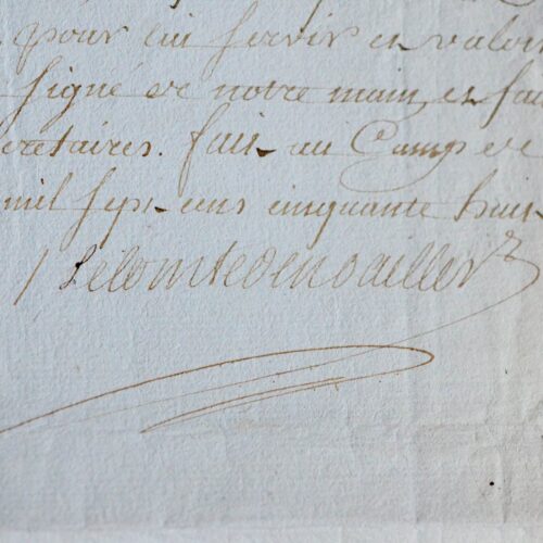 Pièce signée du maréchal de Noailles