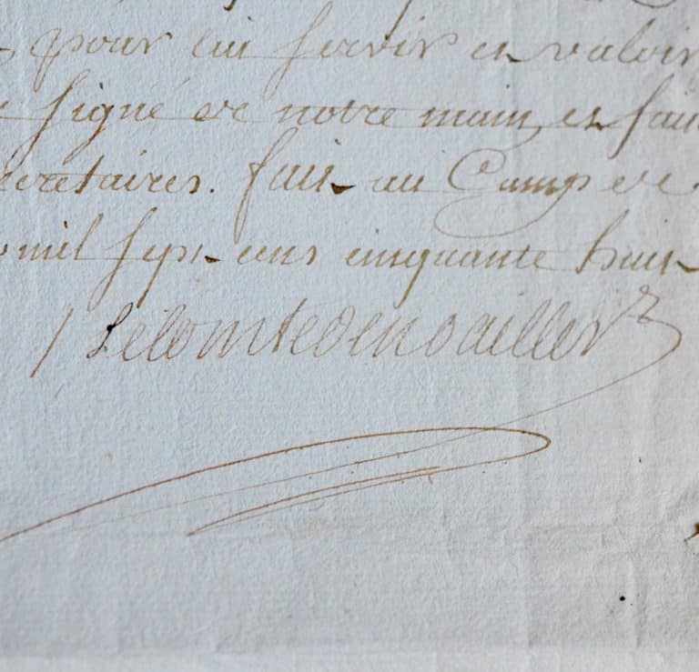 Pièce signée du maréchal de Noailles