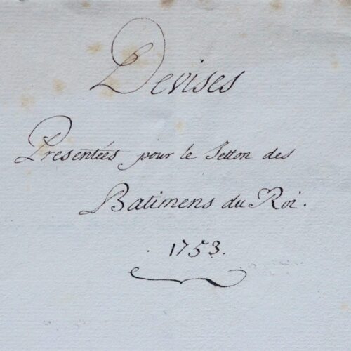 Jean-Pierre de Bougainville propose des devises pour le jeton du Roi