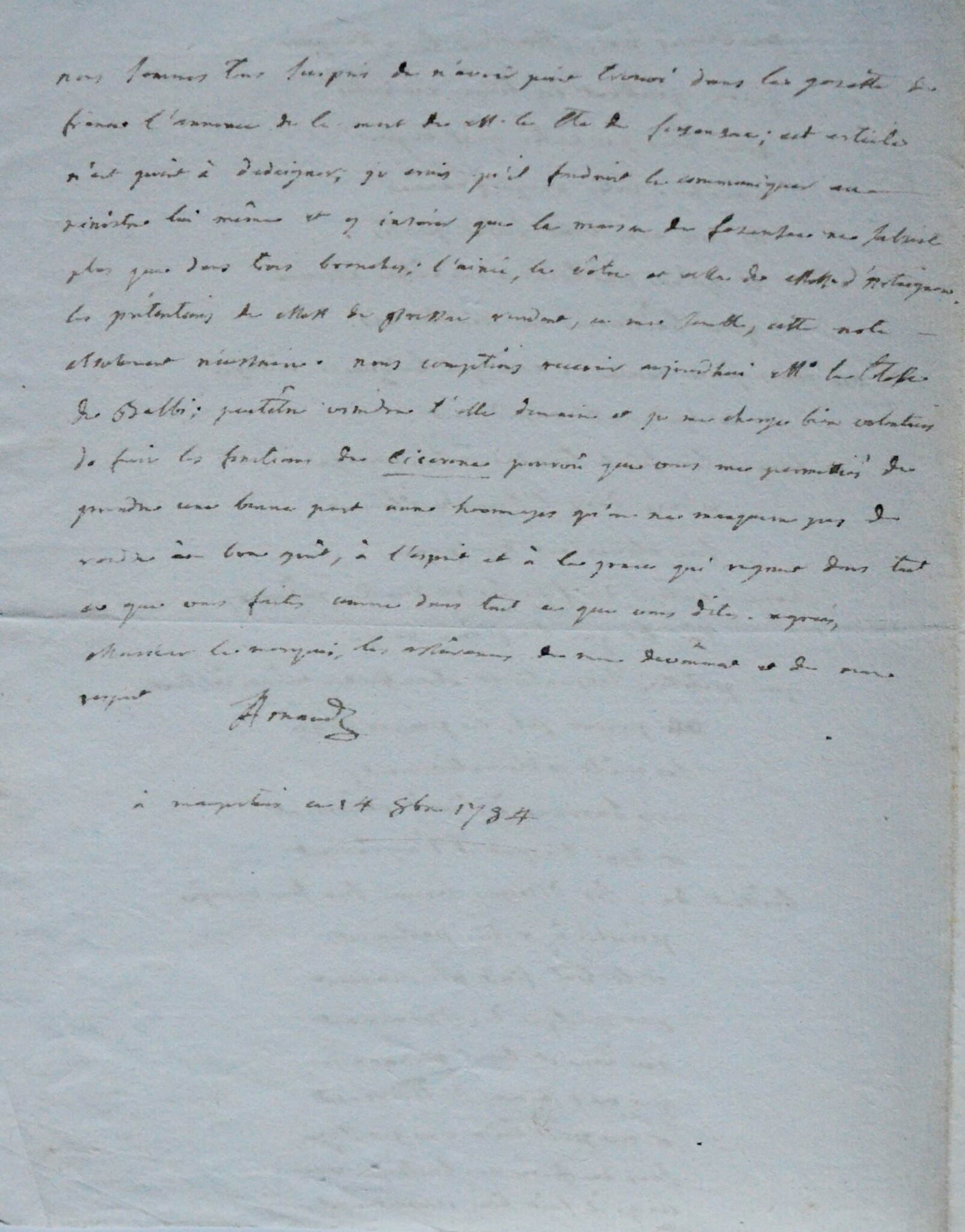 Charmante missive en vers de l'abbé François Arnaud – vue 3 Charmante missive en vers de l'abbé François Arnaud – vue 3