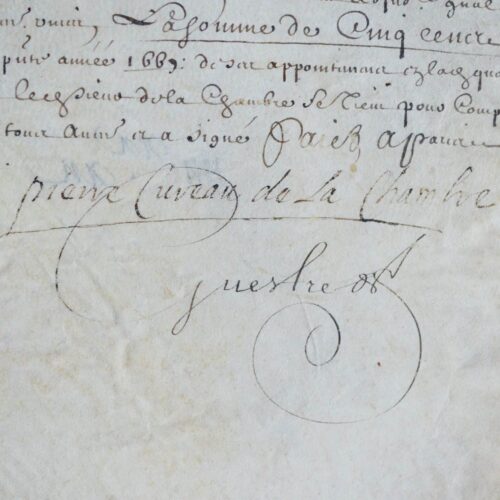 Rarissime signature de Pierre Cureau de La Chambre