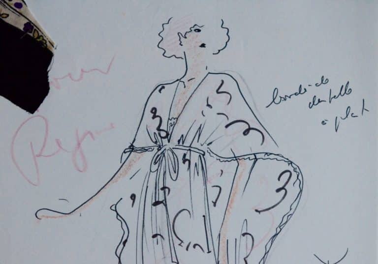 Très beau dessin de mode de Karl Lagerfeld