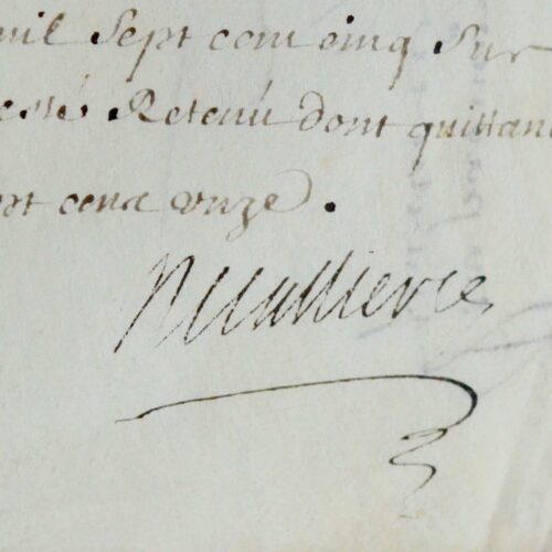 Rare quittance signée par François de Callières