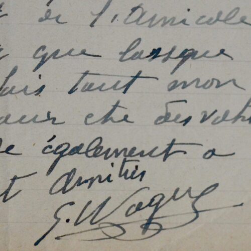 Lettre du mime Georges Wague