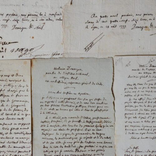 Bel ensemble de 5 documents de l'académicien François-Urbain Domergue