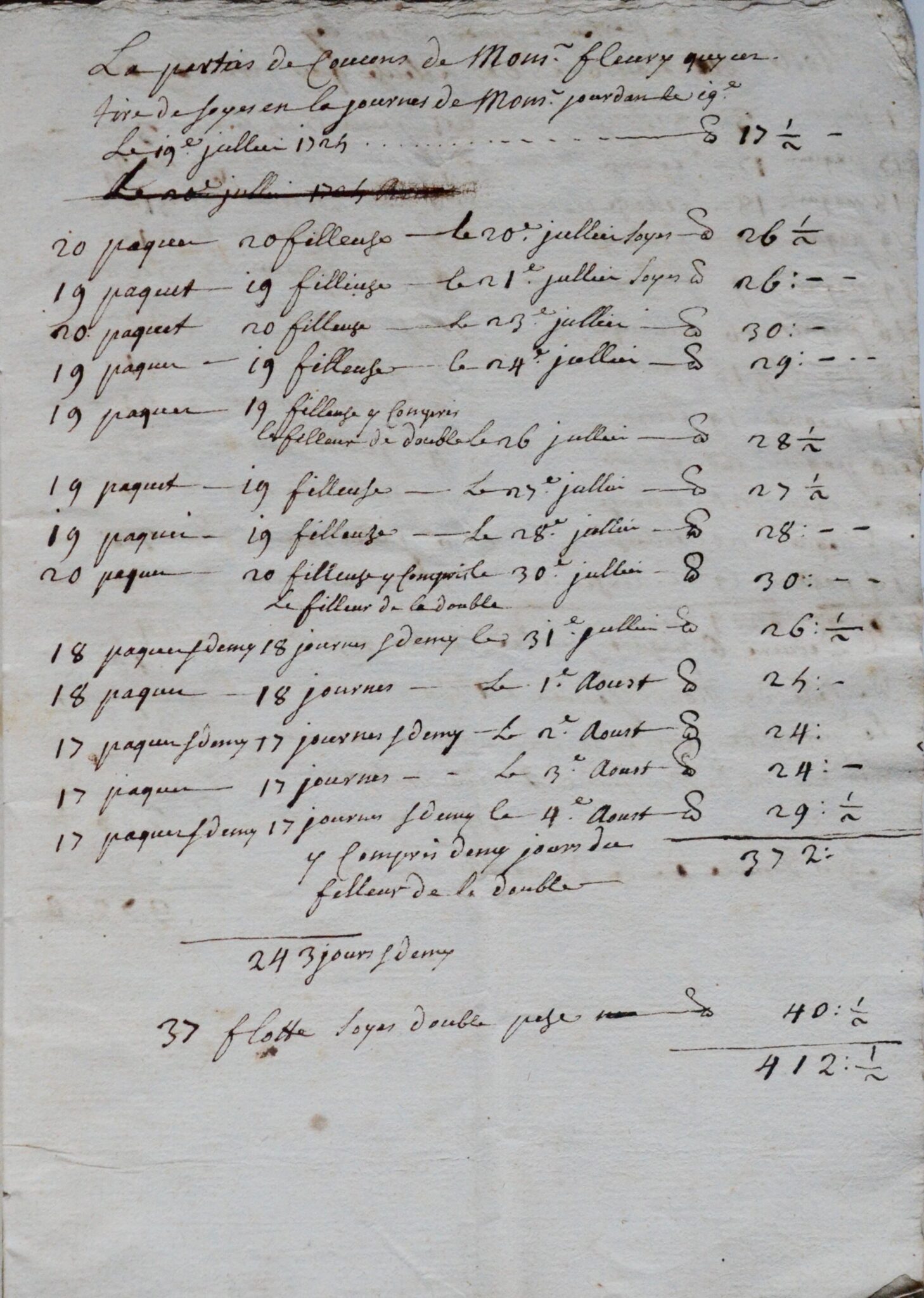 Manuscrit de sériciculture (Drôme), daté de 1725 – vue 3 Manuscrit de sériciculture (Drôme), daté de 1725 – vue 3