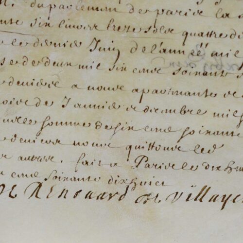 Rare quittance signée par l'académicien Renouard de Villayer