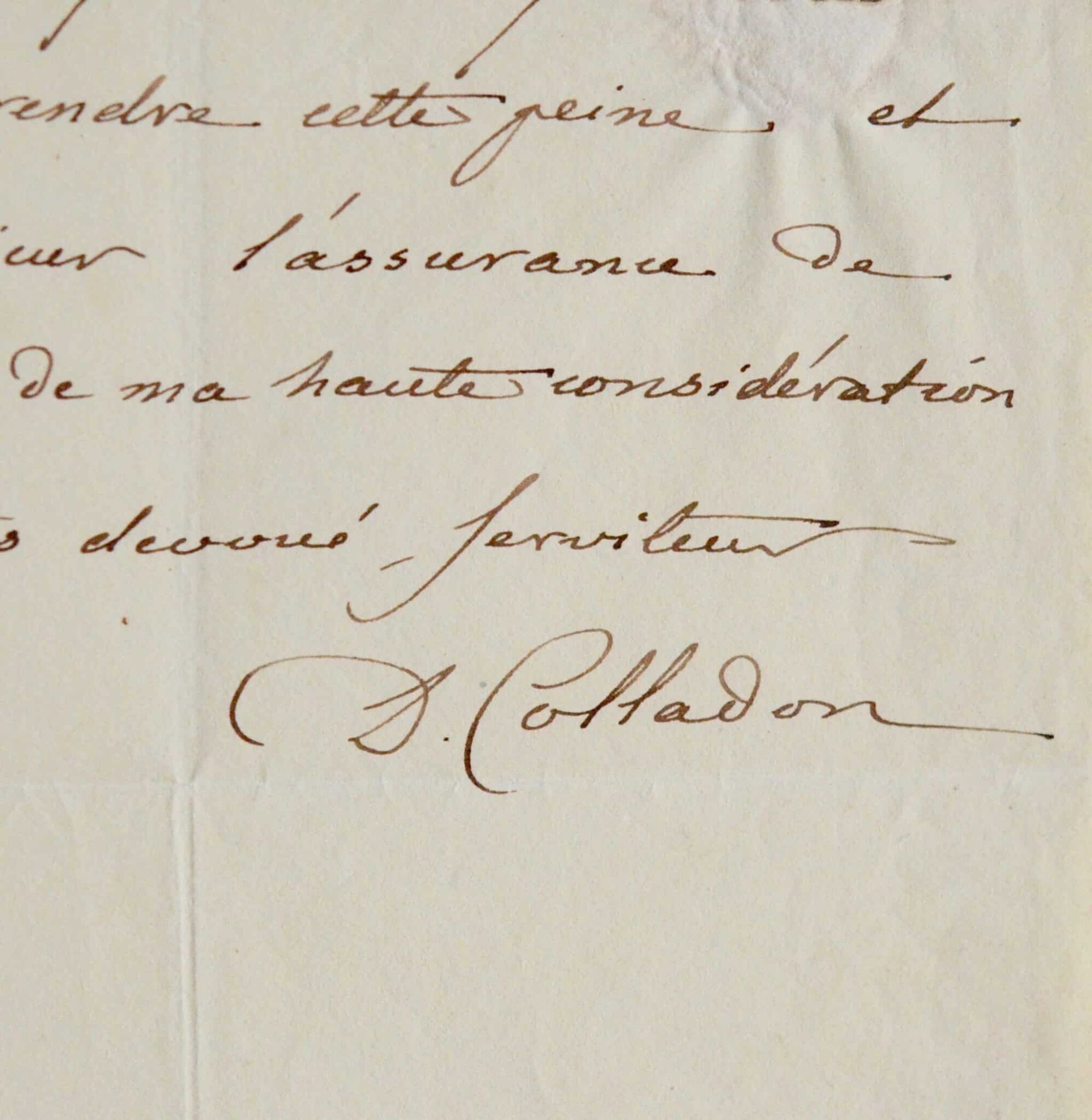 Rare lettre de l’inventeur du dynamomètre Jean-Daniel Colladon
