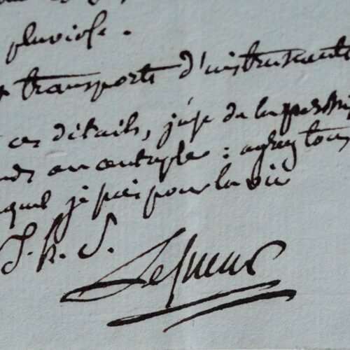 Lettre de Lesueur sur la rémunération des musiciens de l'Empereur.
