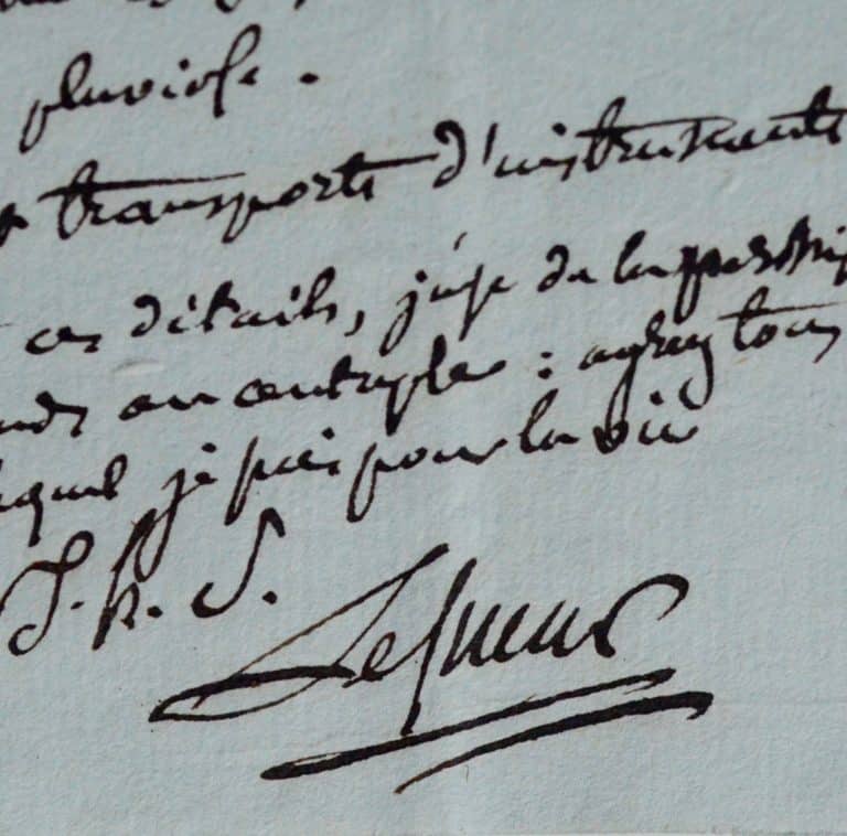 Lettre de Lesueur sur la rémunération des musiciens de l&rsquo;Empereur.