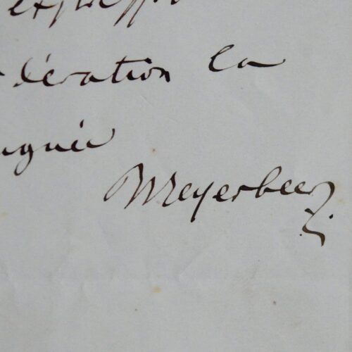 Lettre du compositeur Meyerbeer