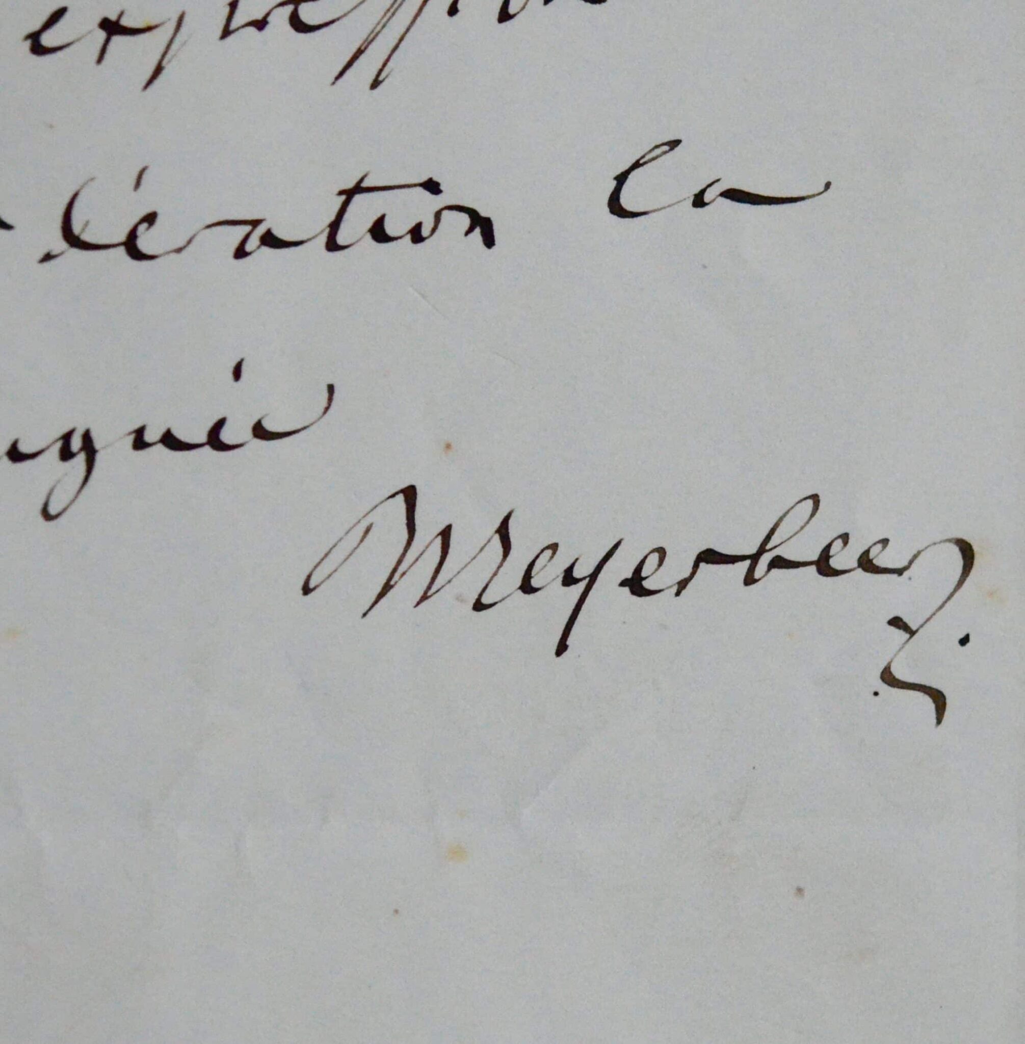 Lettre du compositeur Meyerbeer