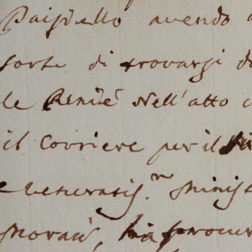 Rare lettre du compositeur Giovanni Paisiello
