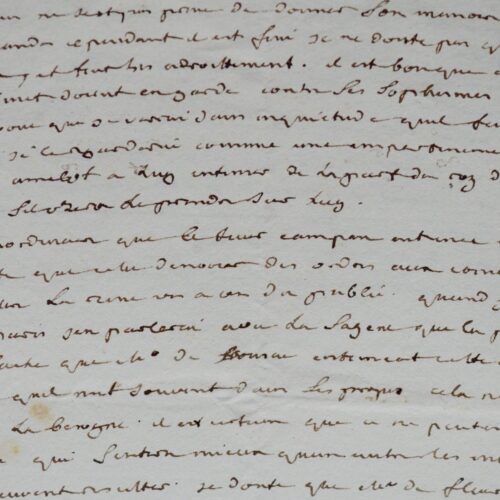 Belle lettre du duc de Duras sur la Comédie française évoquant Beaumarchais