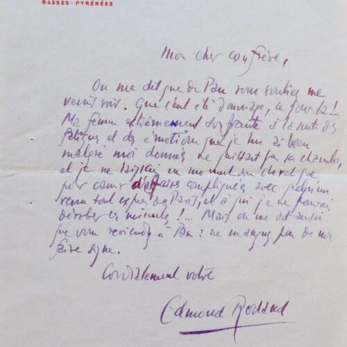 Lettre d'Edmond Rostand à Jules Bois – vue 2