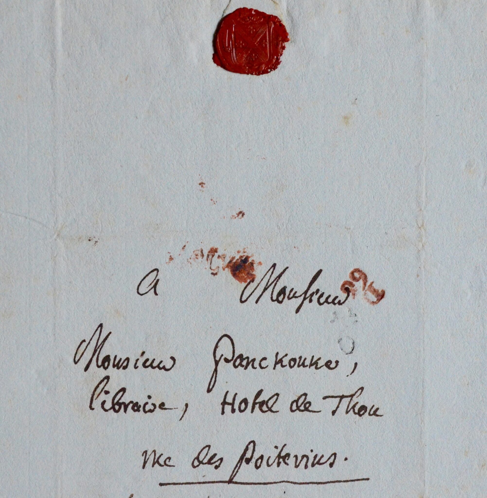 Lettre de l’abbé Bossut sur son travail pour l’encyclopédie Panckoucke