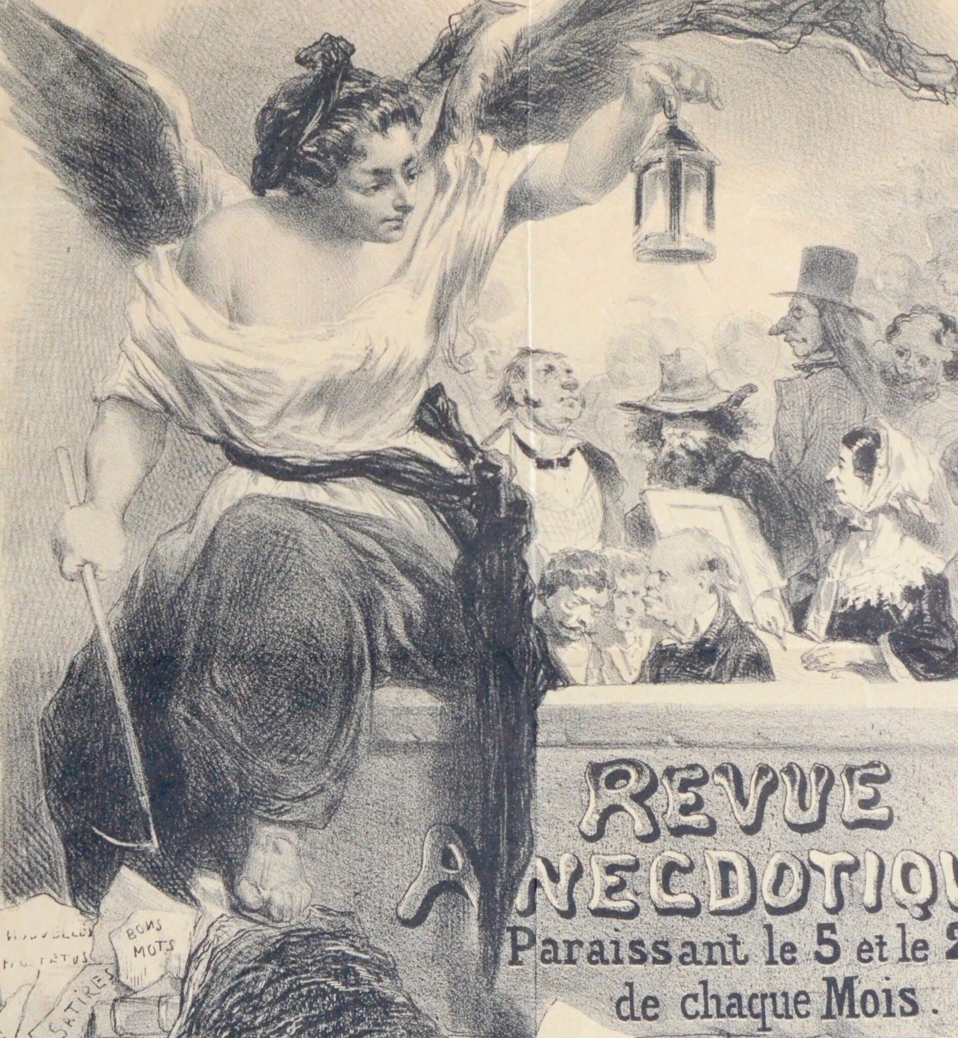 Petite affiche de la Revue Anecdotique illustrée par Célestin Nanteuil