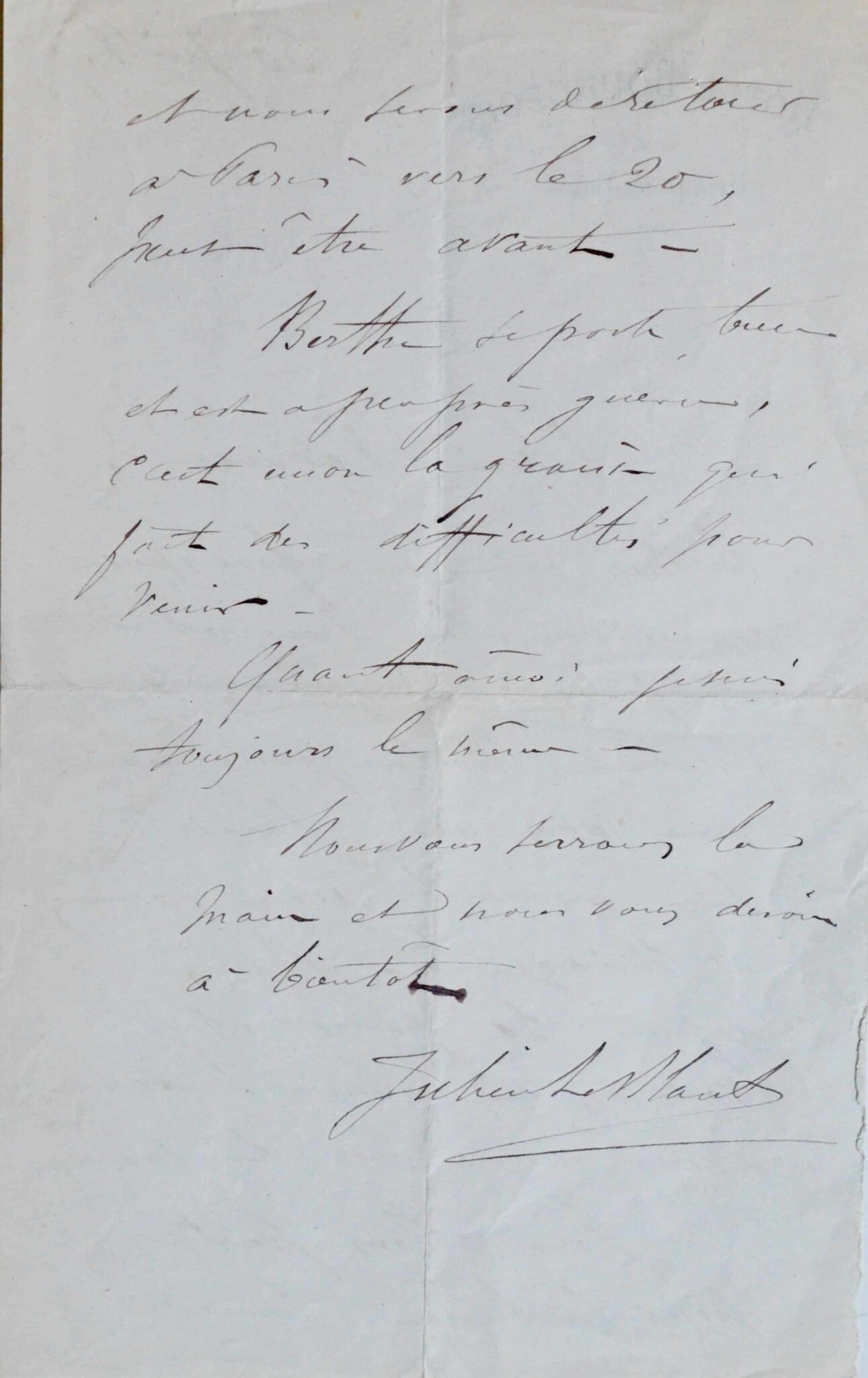 Lettre du peintre Julien Le Blant – vue 3 Lettre du peintre Julien Le Blant – vue 3