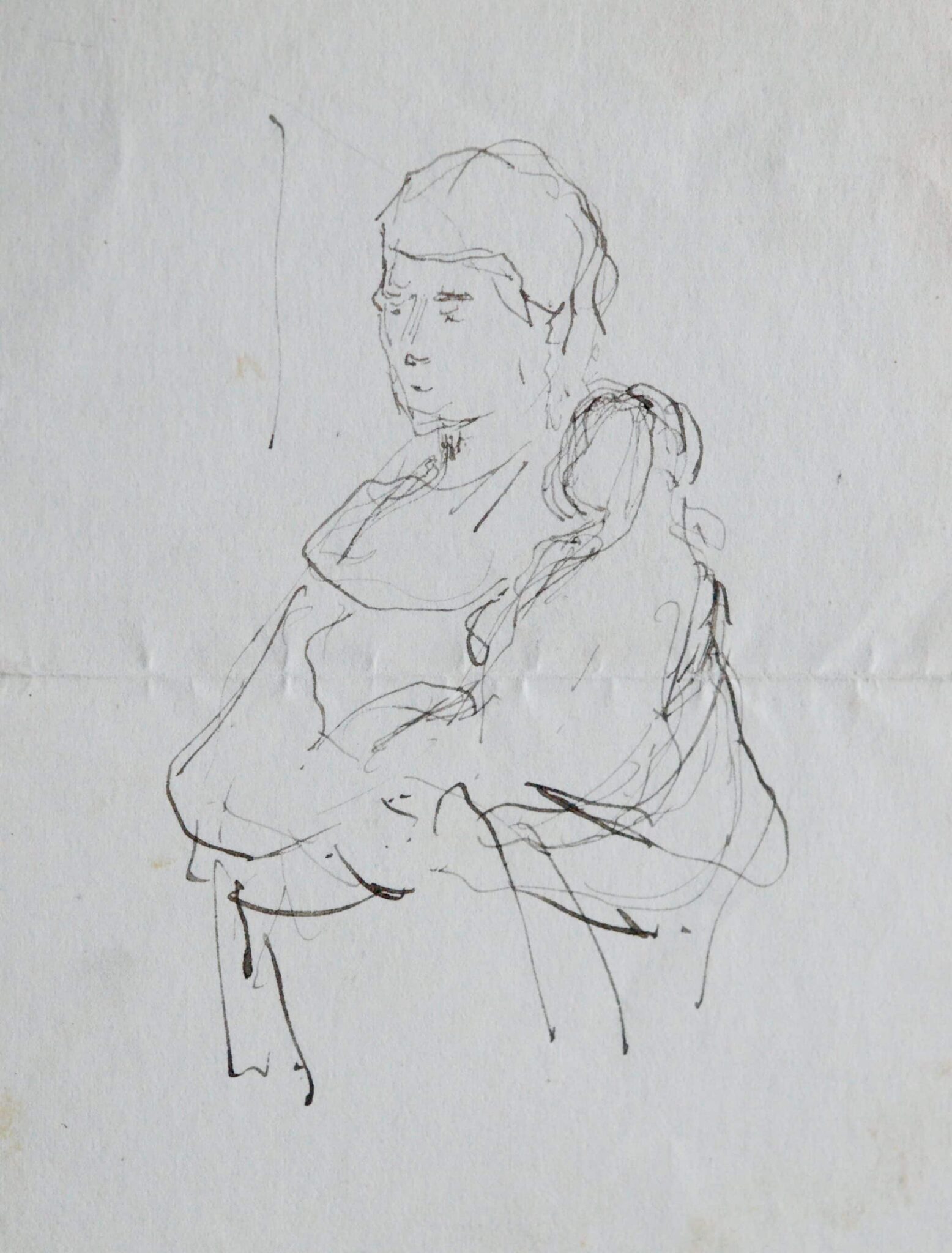Lettre de Ferdinand Humbert illustrée d’une Vierge à l’Enfant