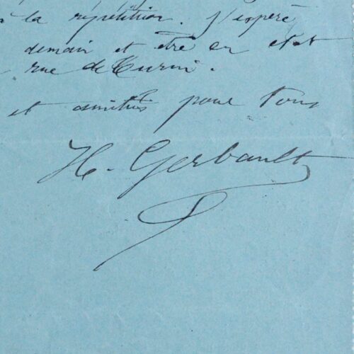 Henry Gerbault, absent des répétitions