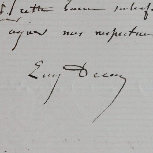 Lettre du peintre Eugène Decan