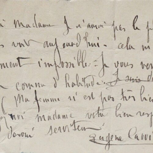 Lettre d'Eugène Carrière à Lucie Gallimard – vue 2