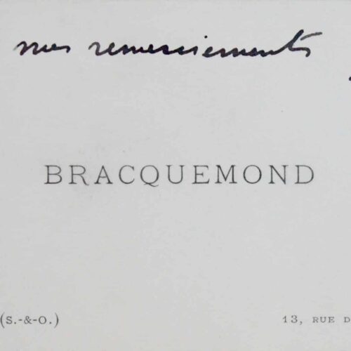 Carte de visite autographe de Félix Braquemond