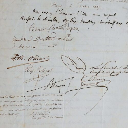 Pétition pour le Conservatoire des Arts et Métiers en 1847