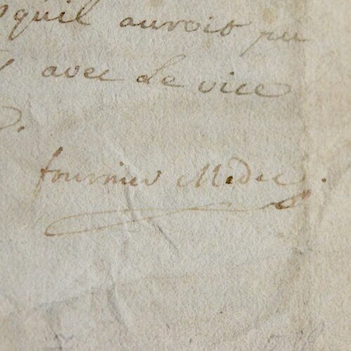 Rapport d'autopsie établi le médecin Fournier en 1786