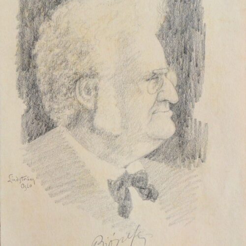 Portrait signé du prix Nobel de littérature norvégien Bjørnstjerne Bjørnson