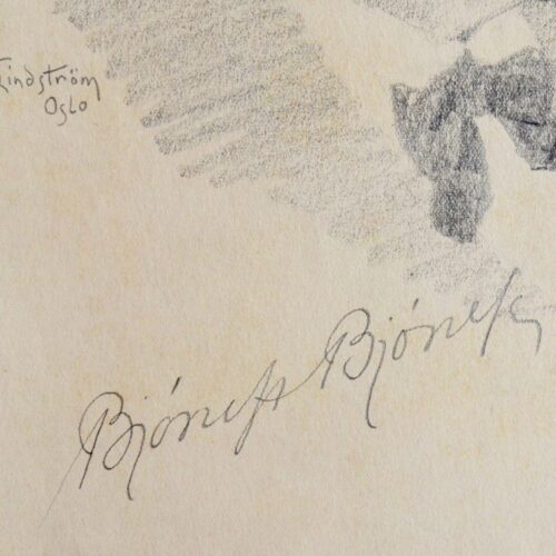 Portrait signé du prix Nobel de littérature norvégien Bjørnstjerne Bjørnson – vue 2