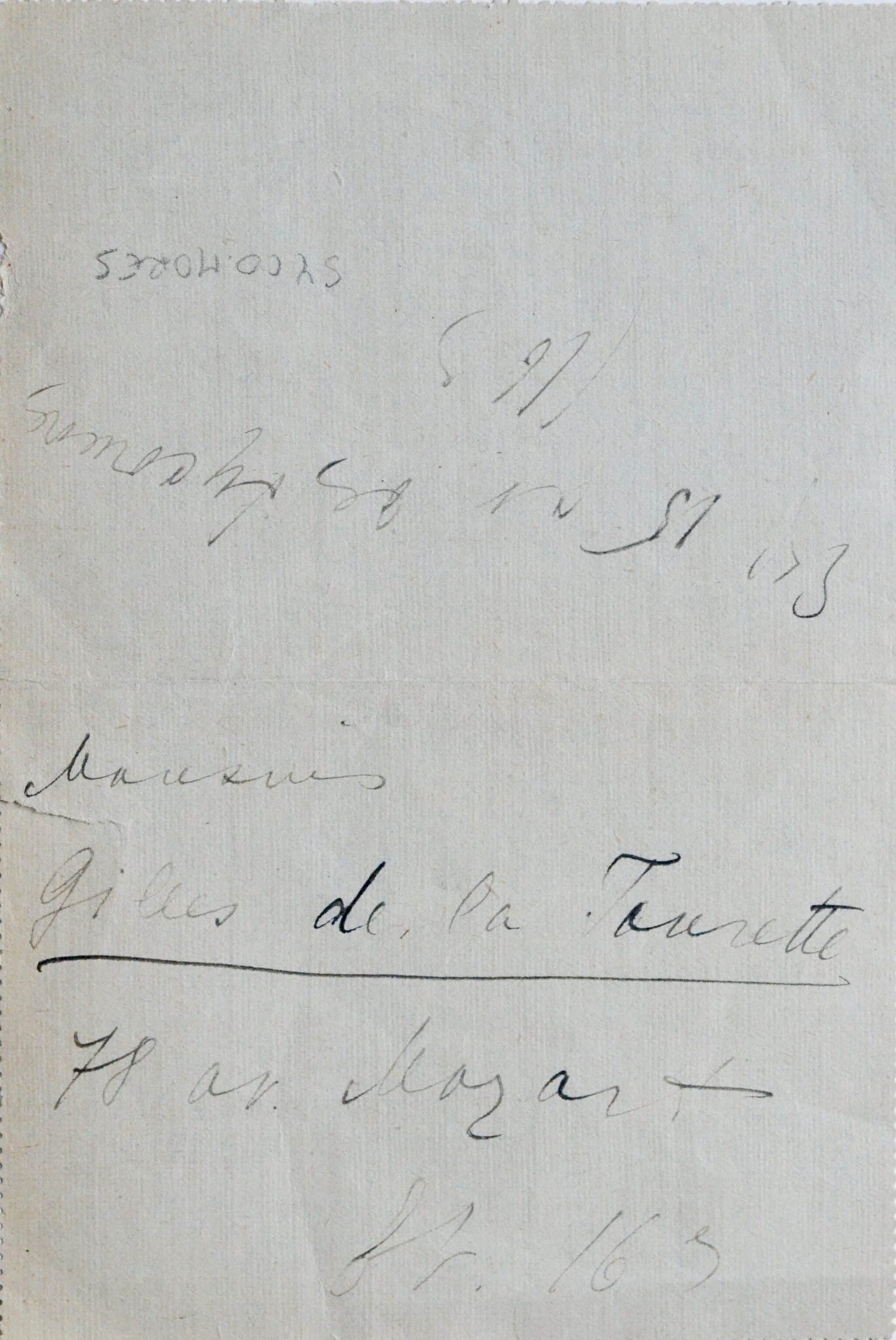 Lettre de Chagall à François Gilles de La Tourette – vue 3 Lettre de Chagall à François Gilles de La Tourette – vue 3