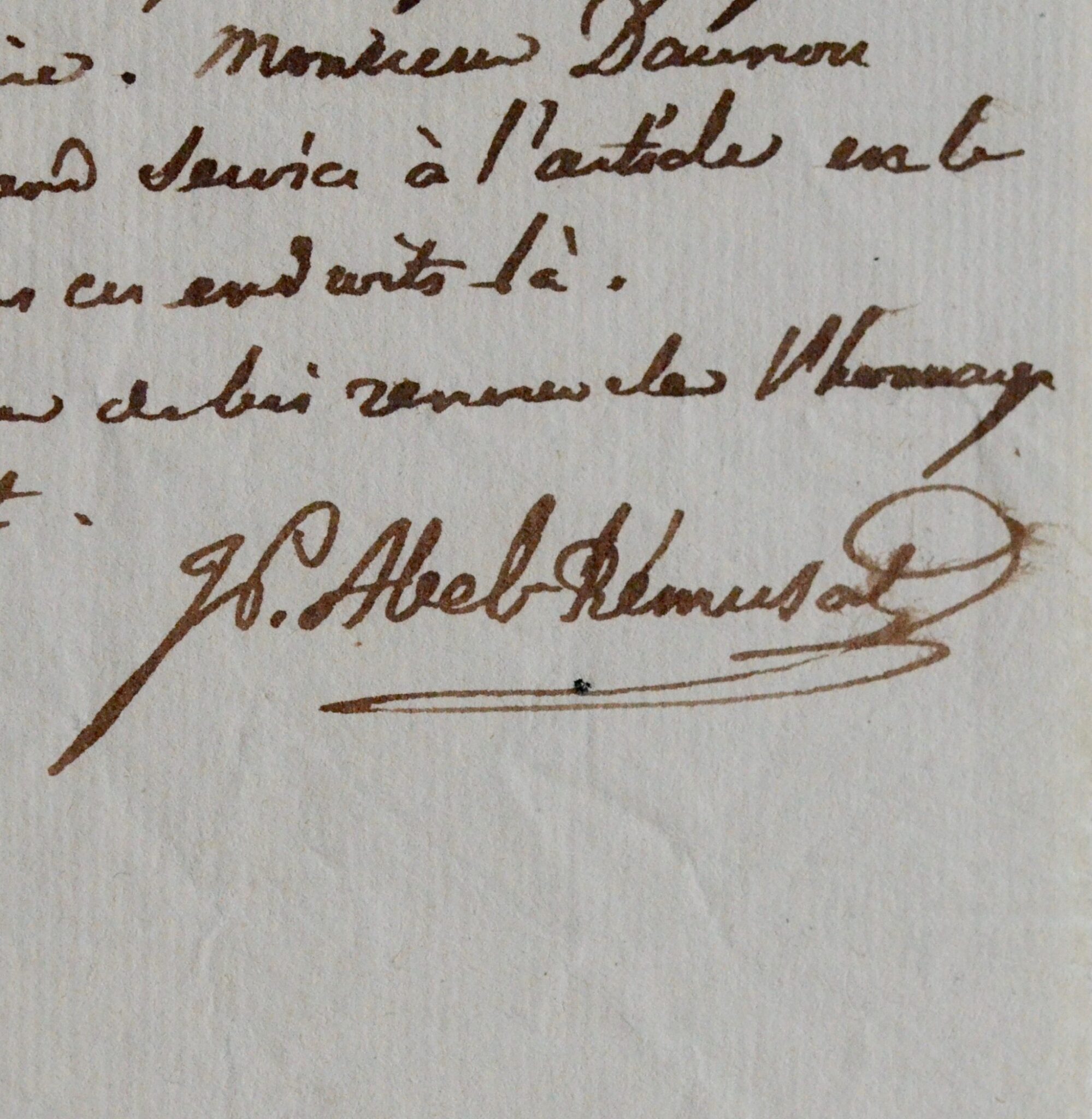 3 lettres du sinologue Jean-Pierre Abel-Rémusat