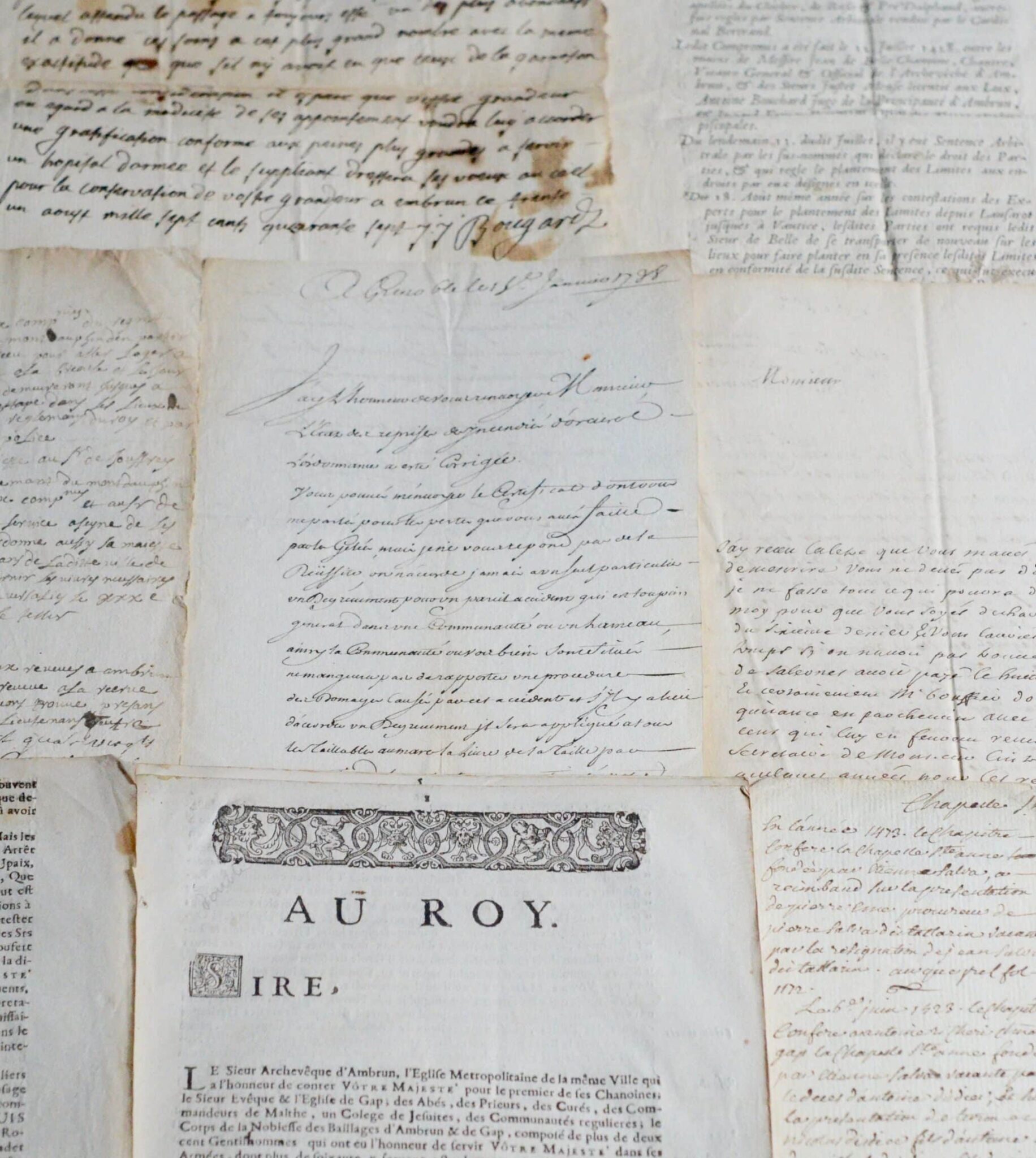 7 documents relatifs aux Hautes-Alpes, XVIIe et XVIIIe siècles 7 documents relatifs aux Hautes-Alpes, XVIIe et XVIIIe siècles