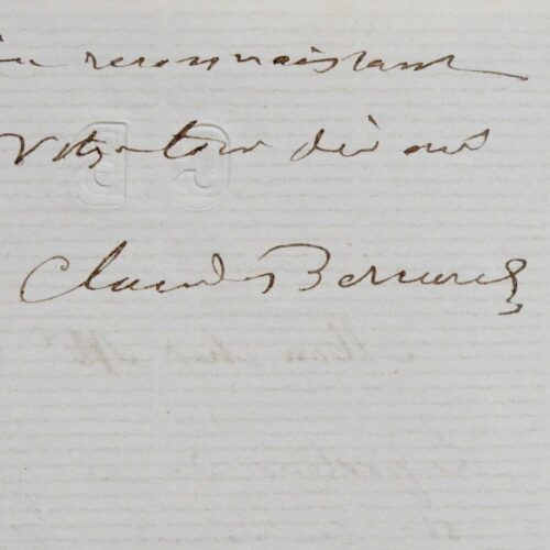 Lettre de recommandation de Claude Bernard