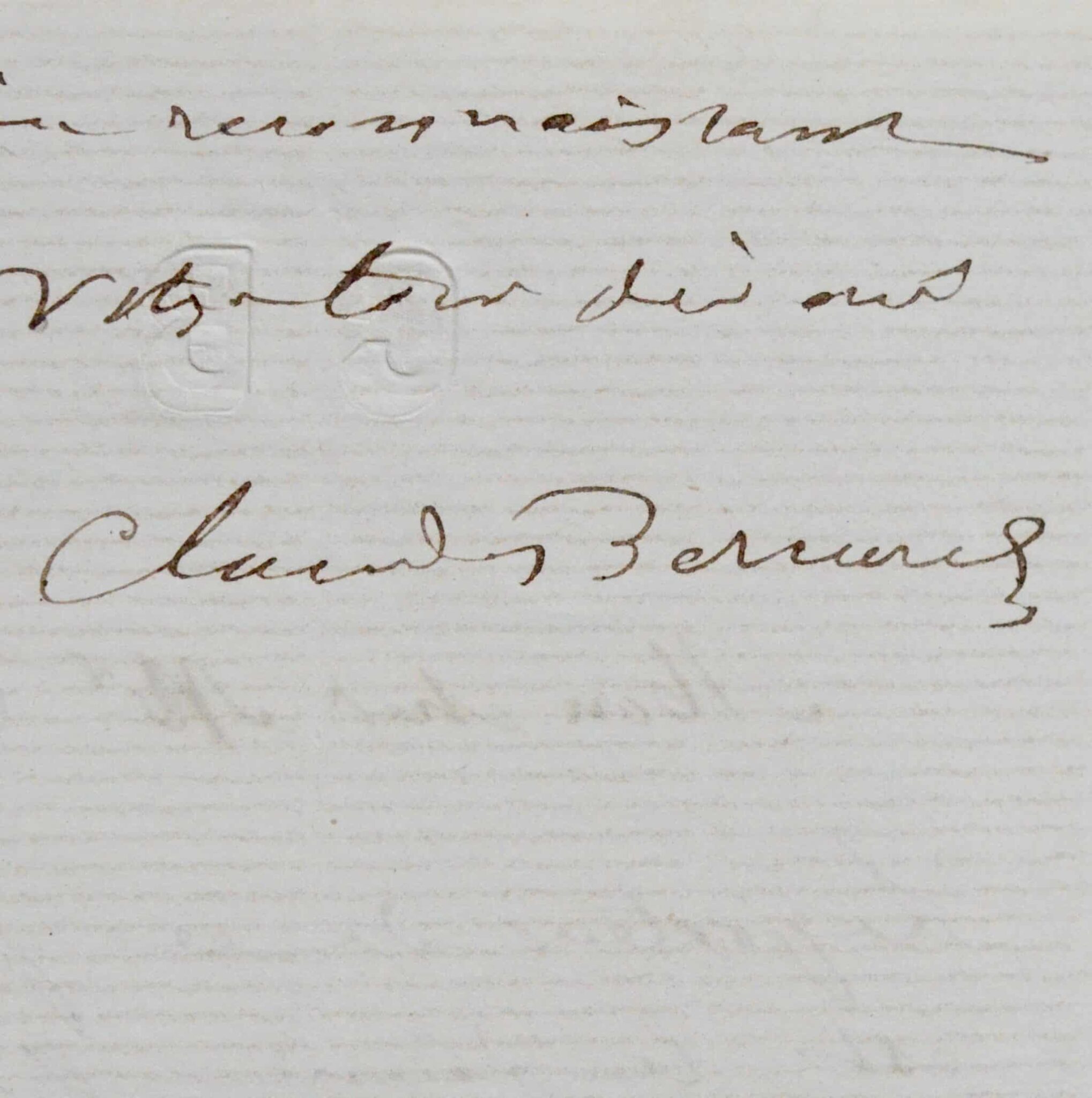 Lettre de recommandation de Claude Bernard