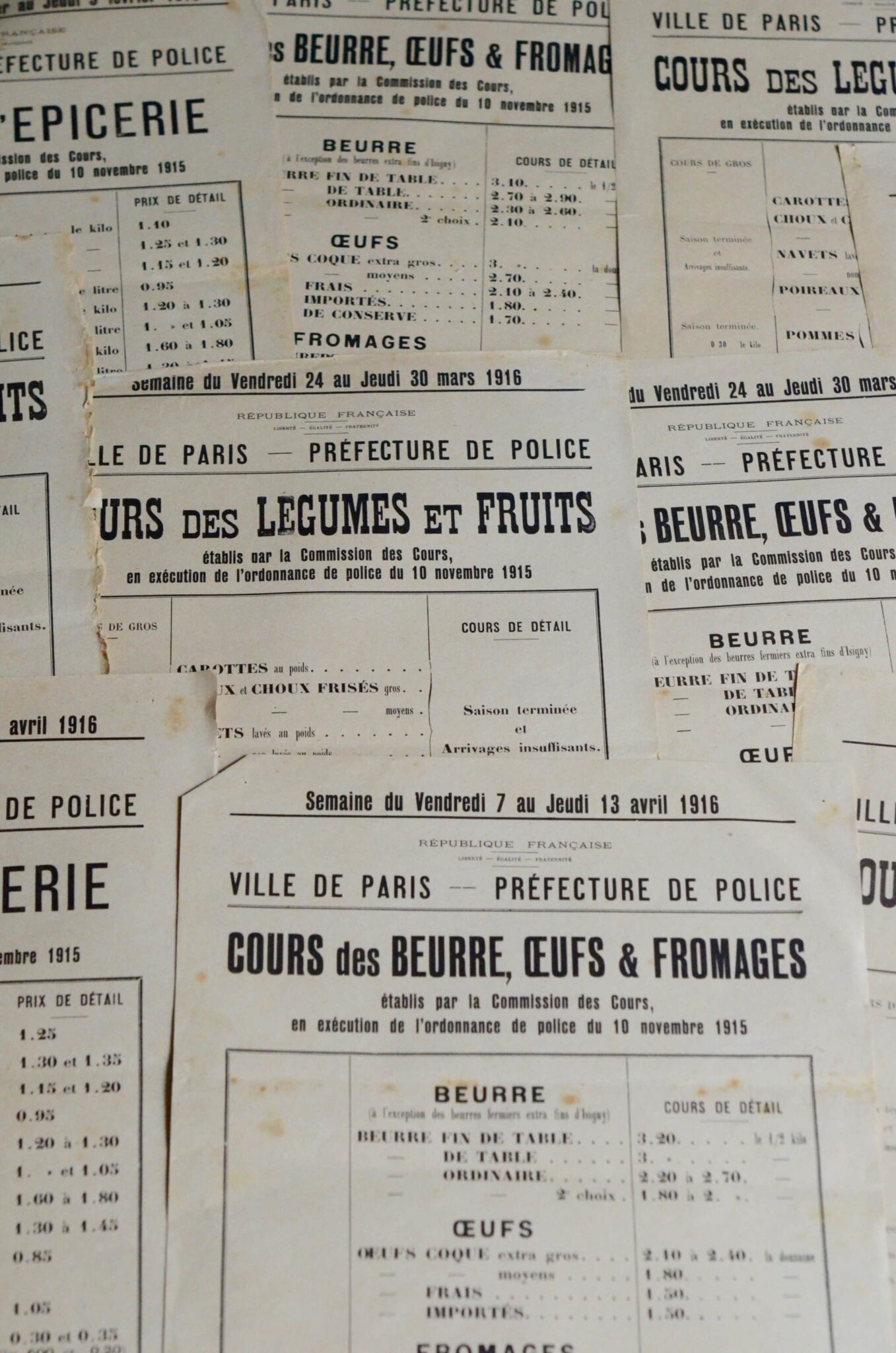 Cours des aliments durant la 1ère Guerre Mondiale à Paris – vue 2 Cours des aliments durant la 1ère Guerre Mondiale à Paris – vue 2