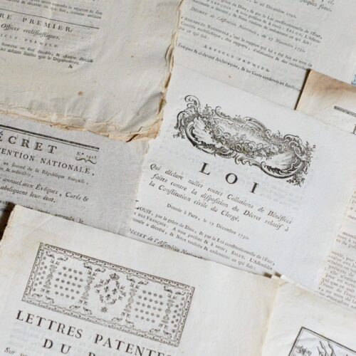 Constitution civile du clergé : 8 imprimés révolutionnaires