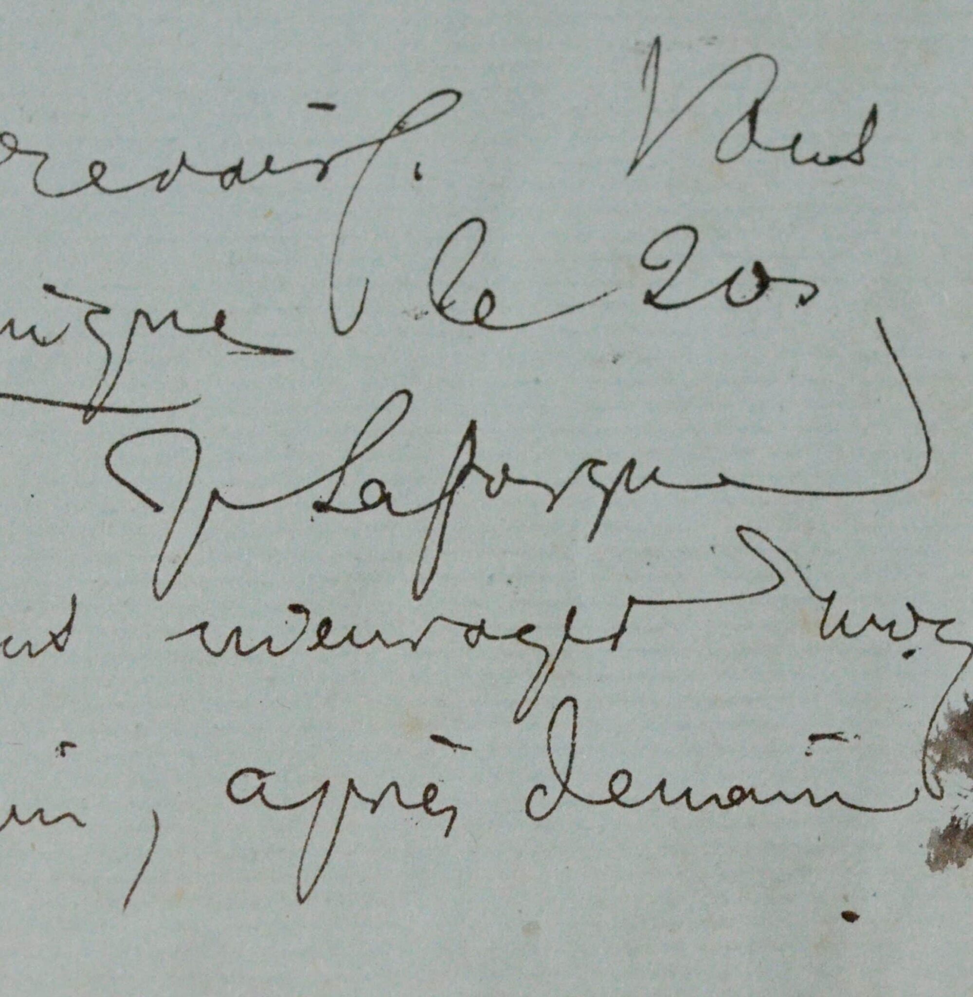 Rare lettre de Jules Laforgue à Édouard Dujardin évoquant Les Deux Pigeons