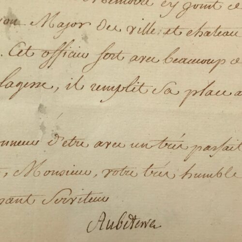 Le marquis d'Aubeterre intervient en faveur du major du château de Nantes