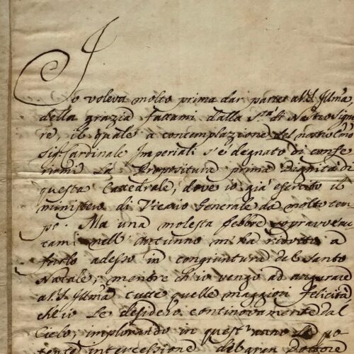 Rare lettre de Bindo Ferdinando Buonaparte, aïeul de Napoléon, à Giusto Fontanini – vue 2