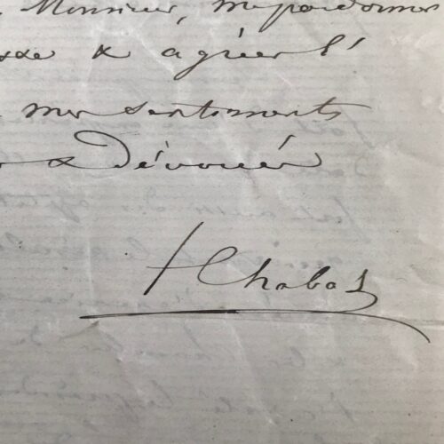 Candidature de François Chabas au poste de conservateur du musée Égyptien du Louvre