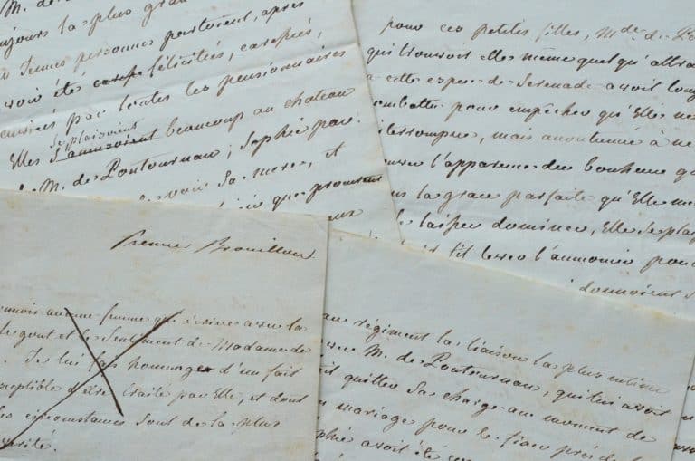 Rare manuscrit complet d&rsquo;une nouvelle inédite de Mme Campan