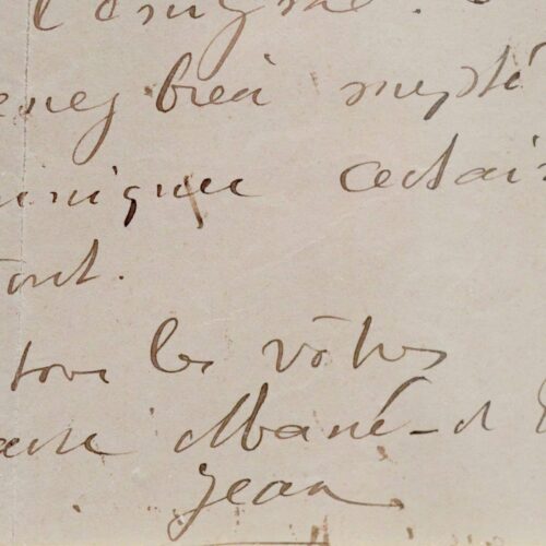 Belle lettre encadrée du jeune député Jean Jaurès